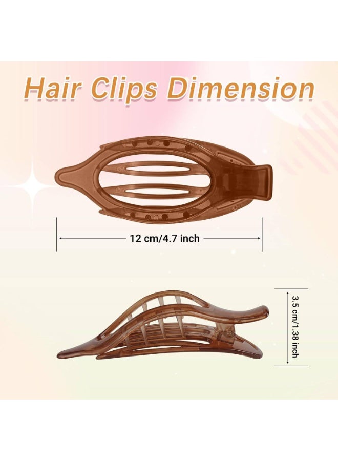 ChicAbode Flat Hair Claw Clips for Women, 6 Pcs French Concord Flat Hair Clips, Strong Hold 4.7 Inch Duck Billed Clips, Lay Down Claw Clips, Alligator Hair Clips, for Thick Thin Hair - Image 2
